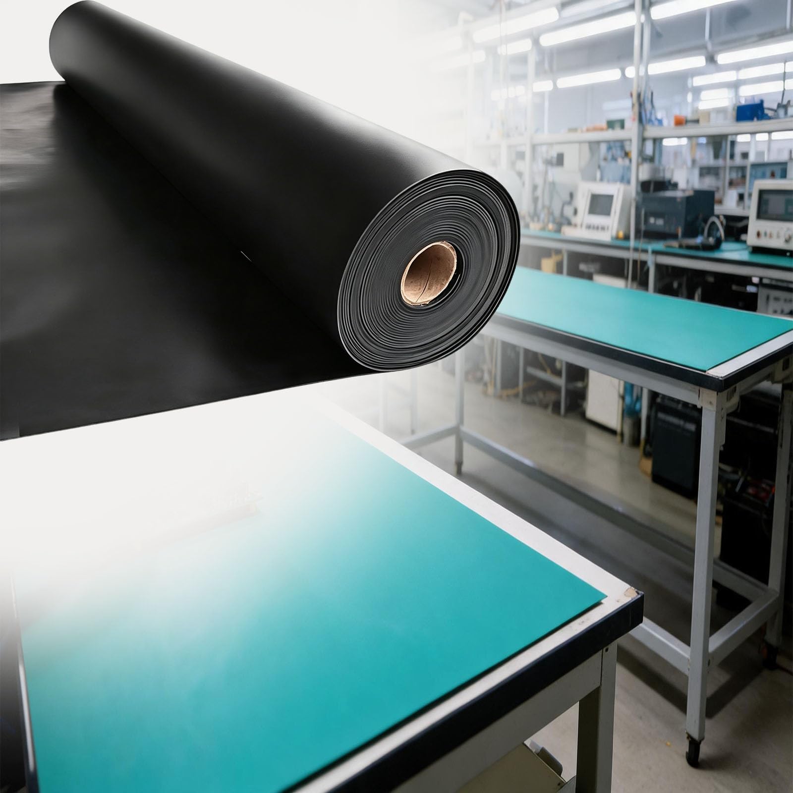 alfombrilla soldadura Longitud 180 CM Rollo De Estera Antiestática Para Escritorio De Reparación De Teléfonos, Líneas De Producción Electrónica Estera Esd(Black,W 70 CM T 0.2 CM)