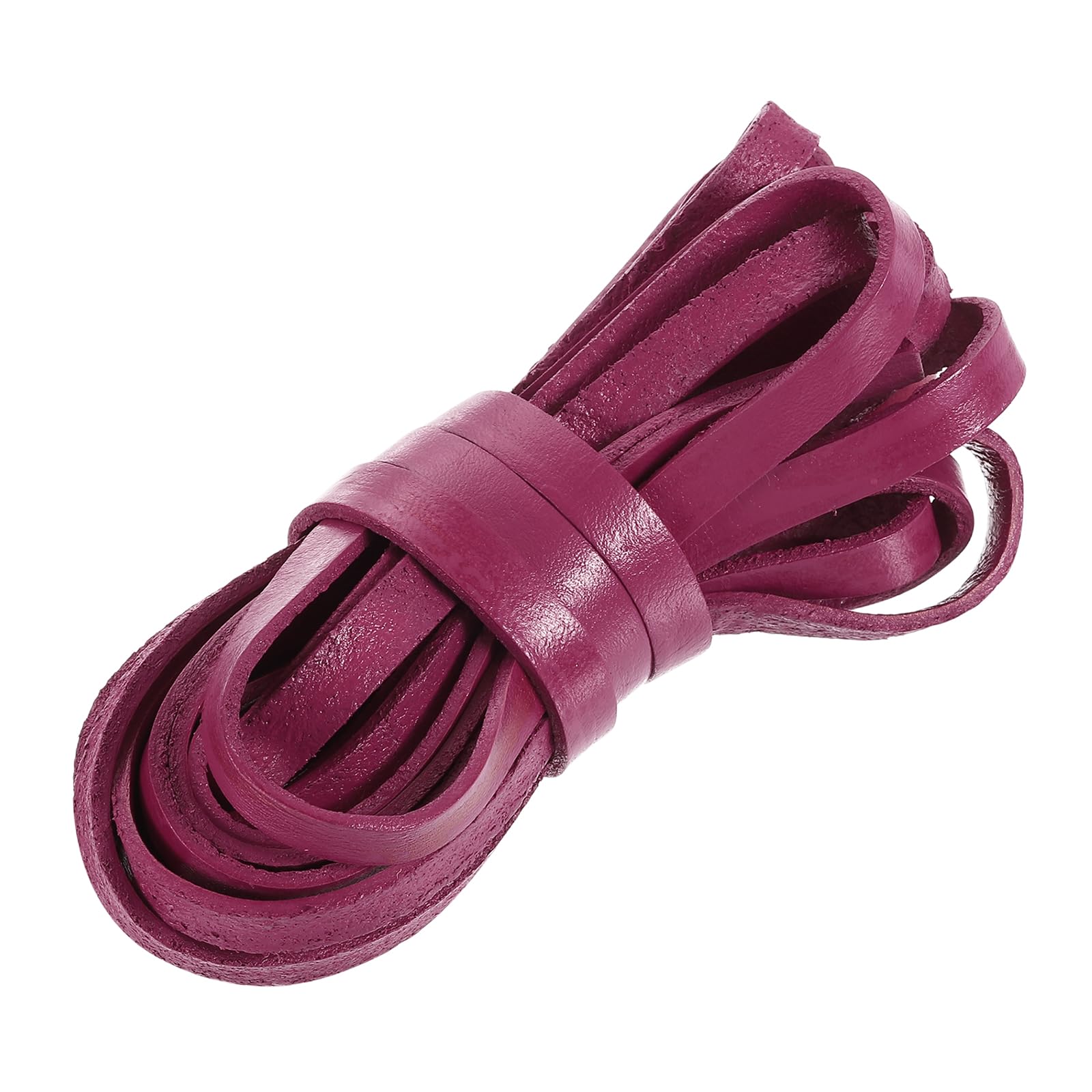 Cordon plat en cuir rose rouge 5m x 8mm pour création de bracelets