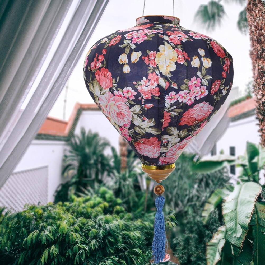 BESPORTBLE Lanternes Ovales En Soie Vietnam Lanterne Lampe Chinoise Japonaise Lanterne Suspendue Pour Mariage Nouvel An Fête Jardin Cour Décor 14 Pouces