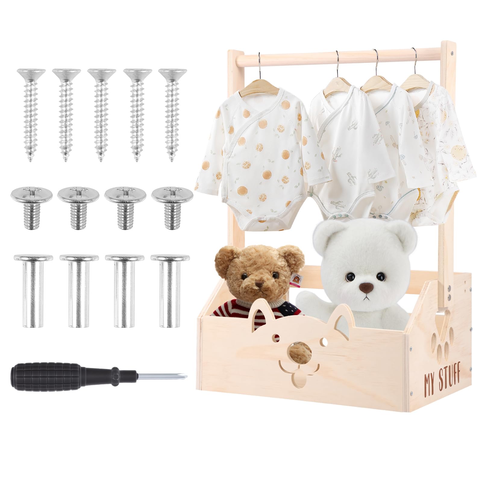 Rhaiqbvc Wood Baby Shower Crate Closet, En Baby Basket For Toys,Smooth Surface Clothes Storage Crate Hamper With Handle, Babies Clothes Rack For Babies Shower Pregnancy New Parent Gifts