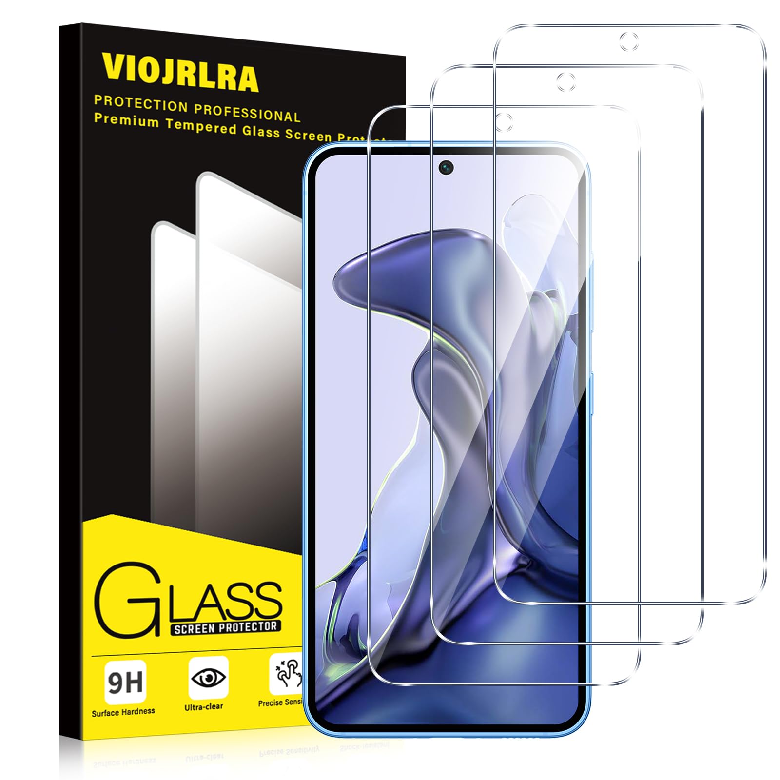 3 Pezzi Vetro Temperato per Xiaomi 11T 5G /Xiaomi 11T Pro 5G 9H Durezza HD