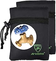 ArtiGifts Pro Outdoor Faucet Cover Socks - Waterproof Winter Freeze Protection, 5.9x7.7 Inch Black Set of 2