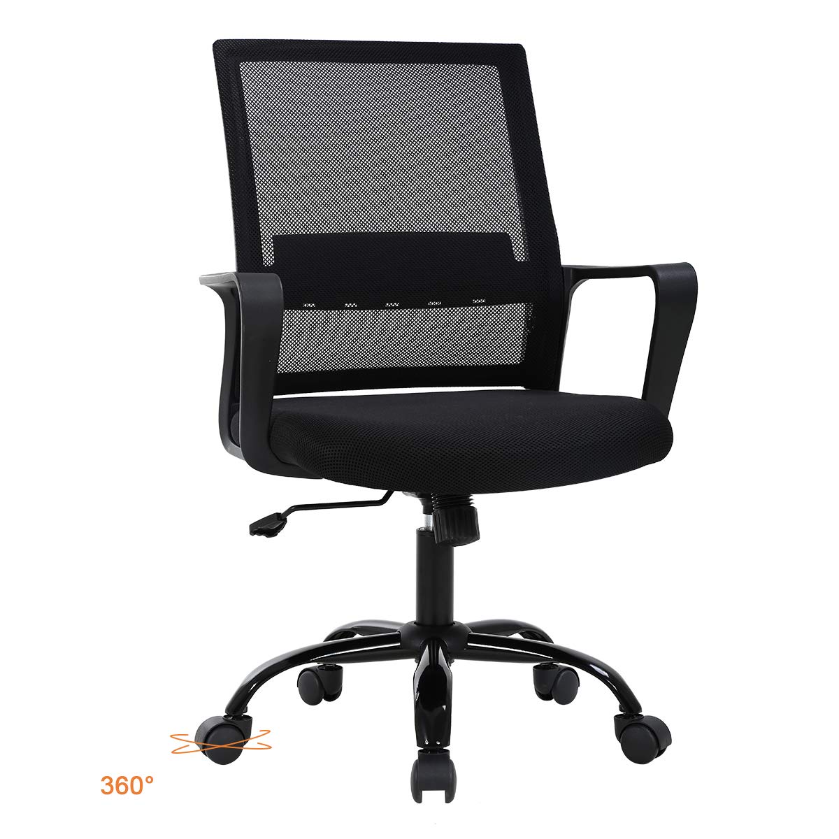 Office Chair Mid-Back Computer Chair Mesh Student Desk Chair with Lumbar Support Executive Task Swivel Chair with Wheels