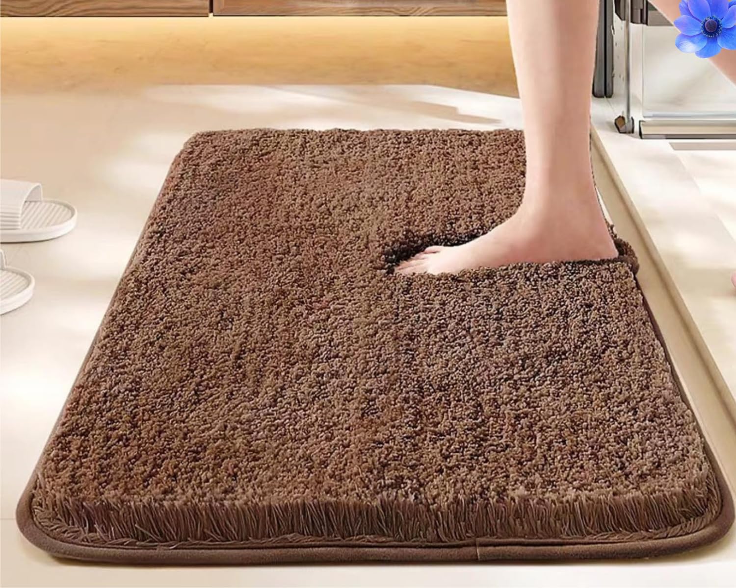 HOWNICE Doormat for Bedroom,Bathroom,Kitchen,Living Room,Home Entrance,Room Mats,Foot Matt,Floor mat Main Door,Rug,Non Slip Mats,Door Mate,Fluffy Door Mat,Door Matt (Bedroom Mat Brown Rug)-picture-27