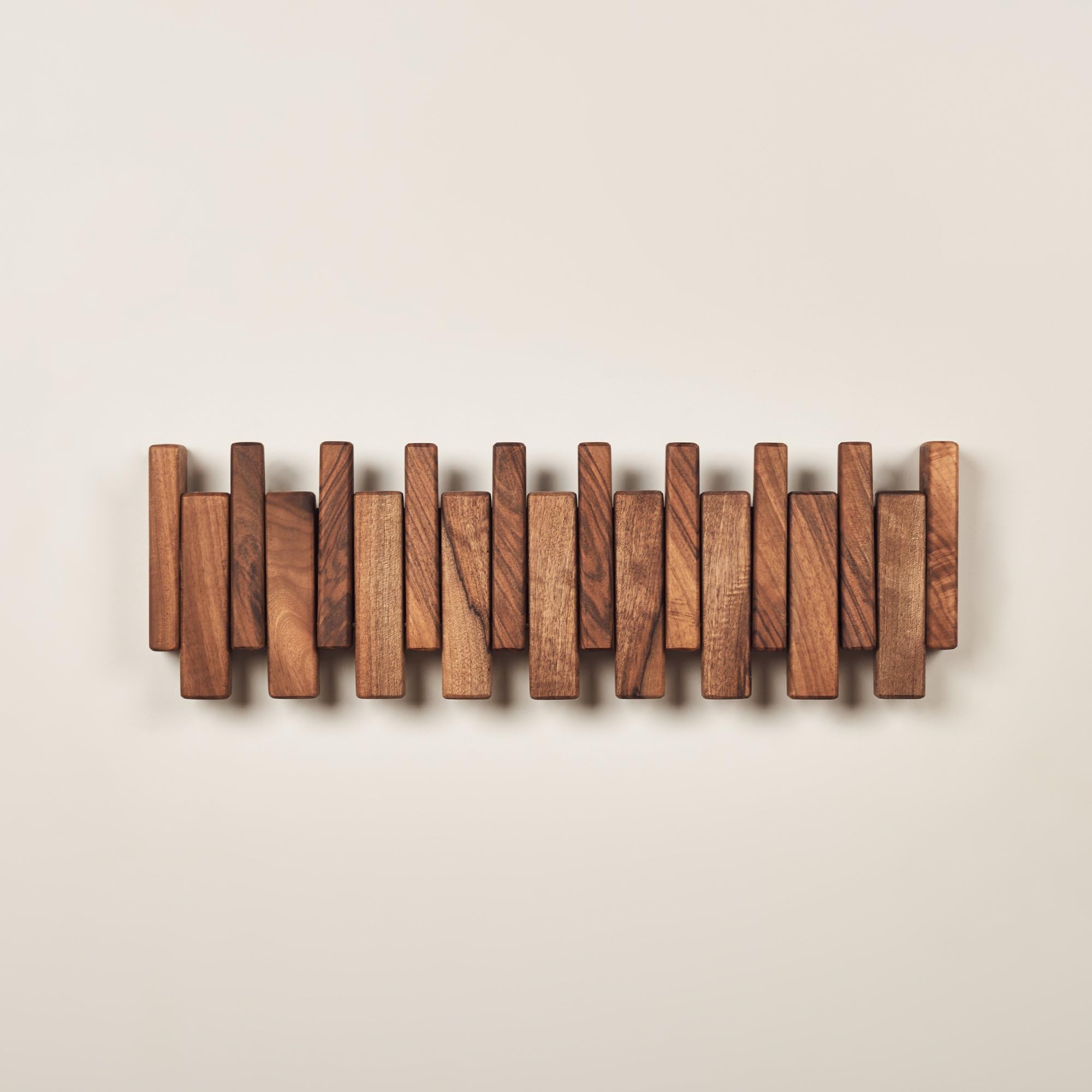 TEXAS BEST GIFT Walnut Piano Key Coat Rack with 10