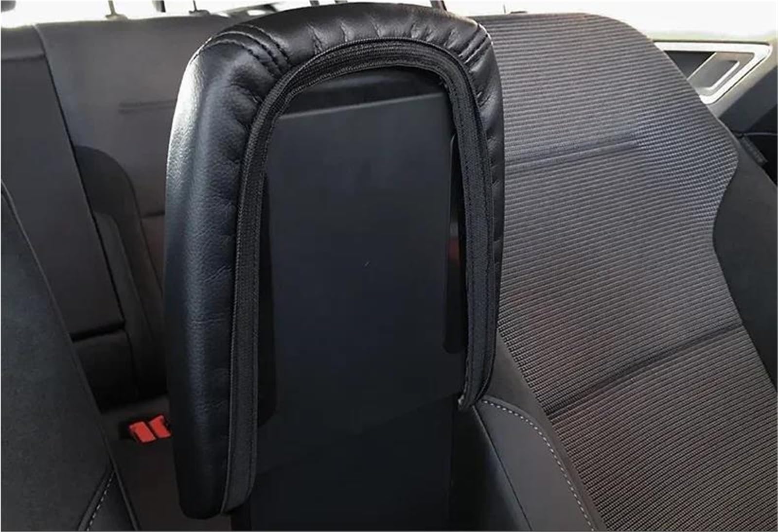 Funda Cuero Para Reposabrazos Coche Accesorios Para Tiguan Para MK1 2007 2008 2009 2010 2011 2012 2013 2014 Para coche(rojo)