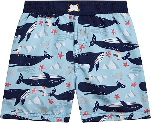 Miniatura 6 de Quad Seven Conjunto de natación para niños pequeños, traje de baño de 4 piezas y camiseta de protección de manga corta para niños (tamaños 12M-7)