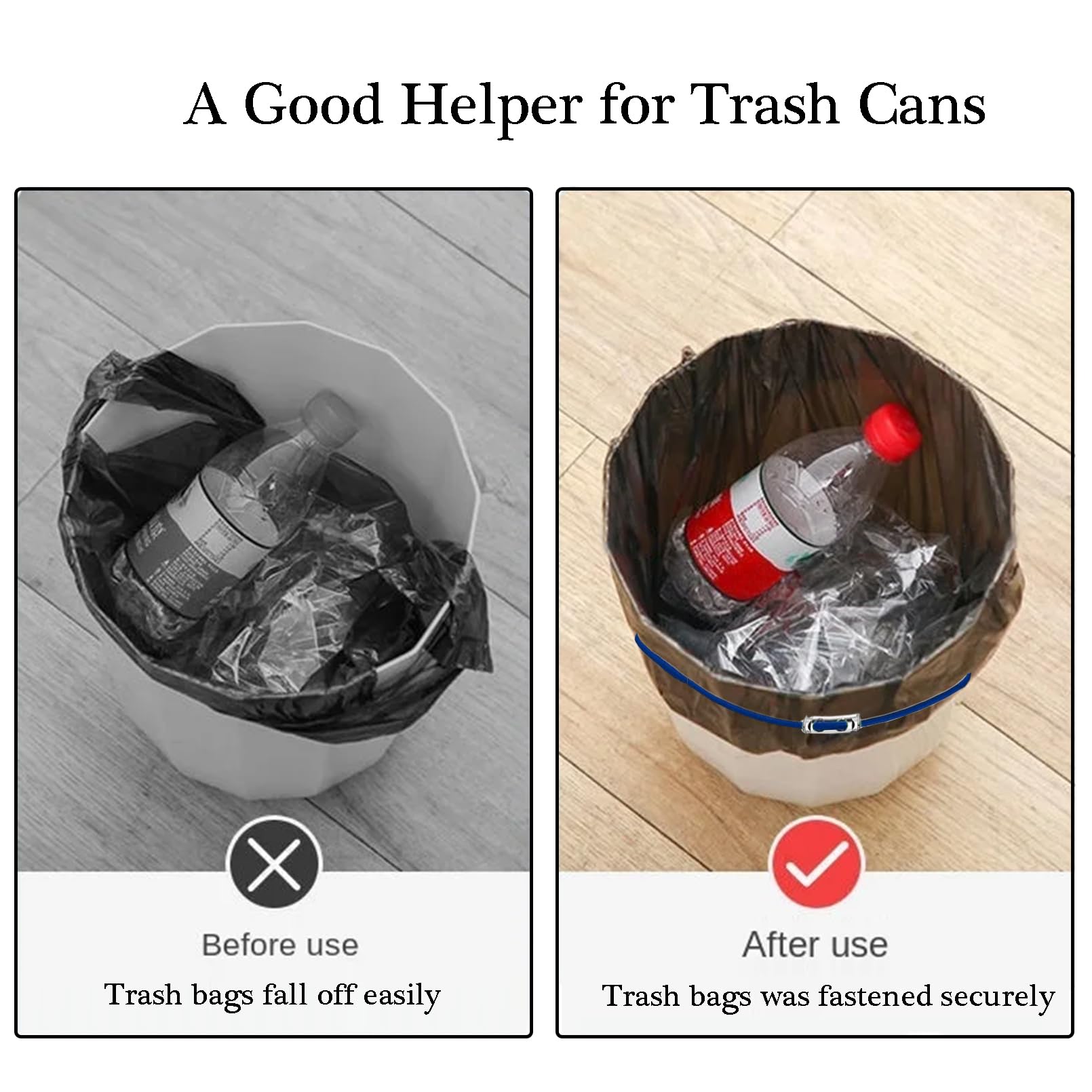 Elastici Per Bidoni Della Spazzatura - Set Di 9, Nero/Blu/Verde, Per 13-30 Galloni - Foto 9