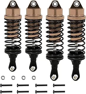 4Pcs Metal Slash Shocks For Traxxas 2wd 4x4 Rustler Stampede Big Bore Absorber 4WD VXL Brown Upgrade Parts