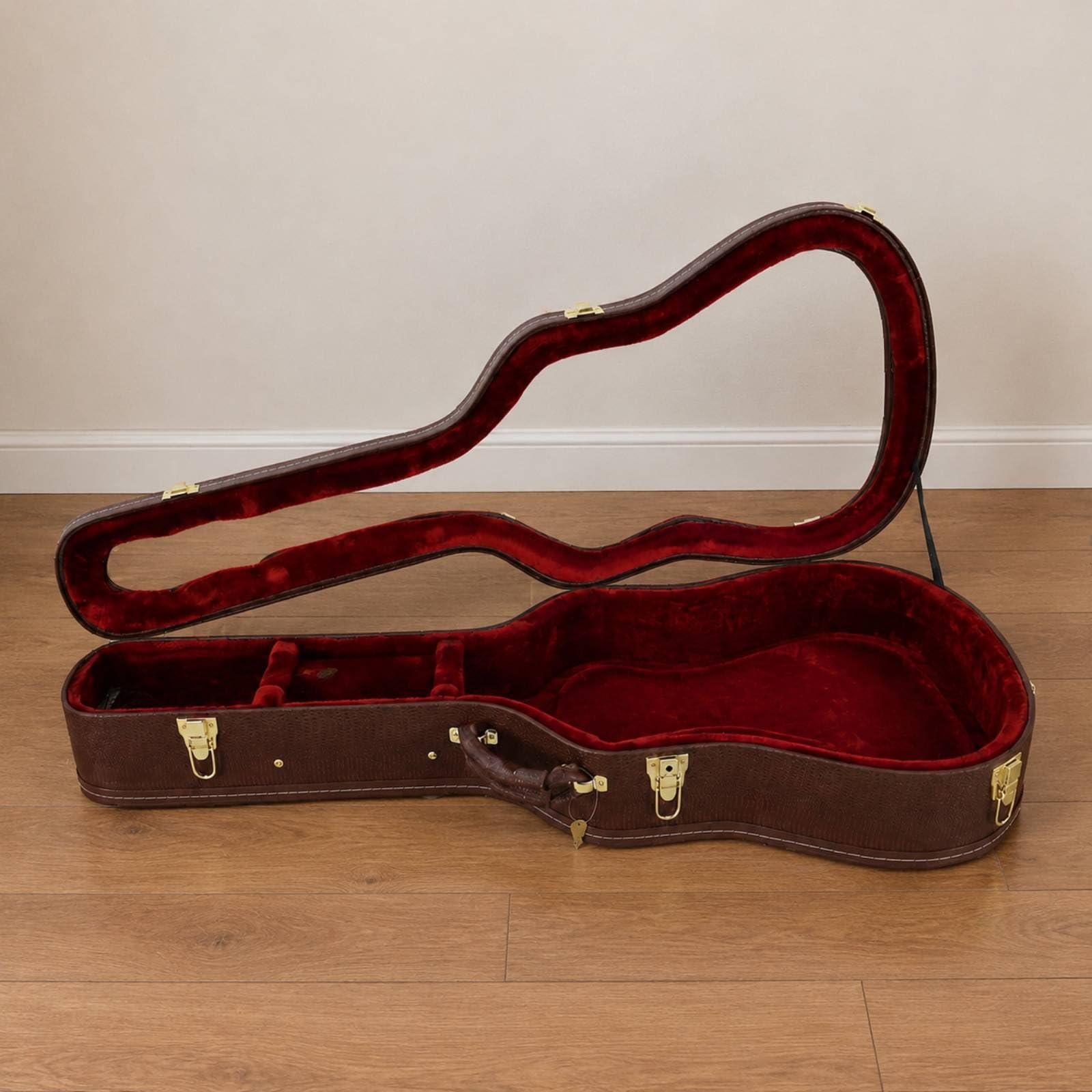 Colcolo Custodia Chitarra Acustica Rigida Custodia Valigetta Astuccio Protezione in Poliuretano con Costruzione Finitura Classica Adatta a Repertori Live, Nero, Nero