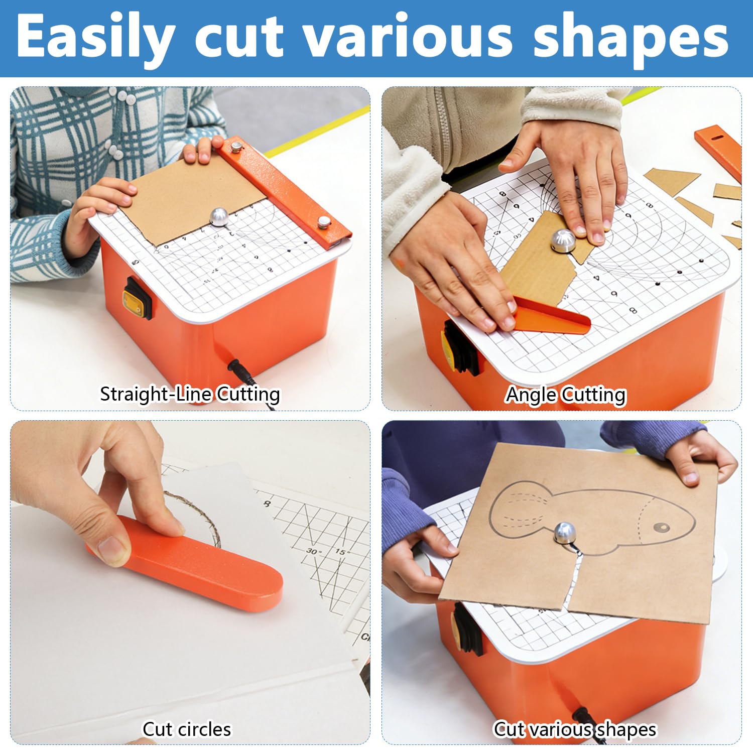Kindersicherer Kartonschneider,45W Elektrischer Papierschneider mit Klingenloser Technologie,Präzisionsschneiden von 0–4mm Dickem Karton,STEM-Bastelwerkzeug für DIY 3D Modelle und Schulprojekte