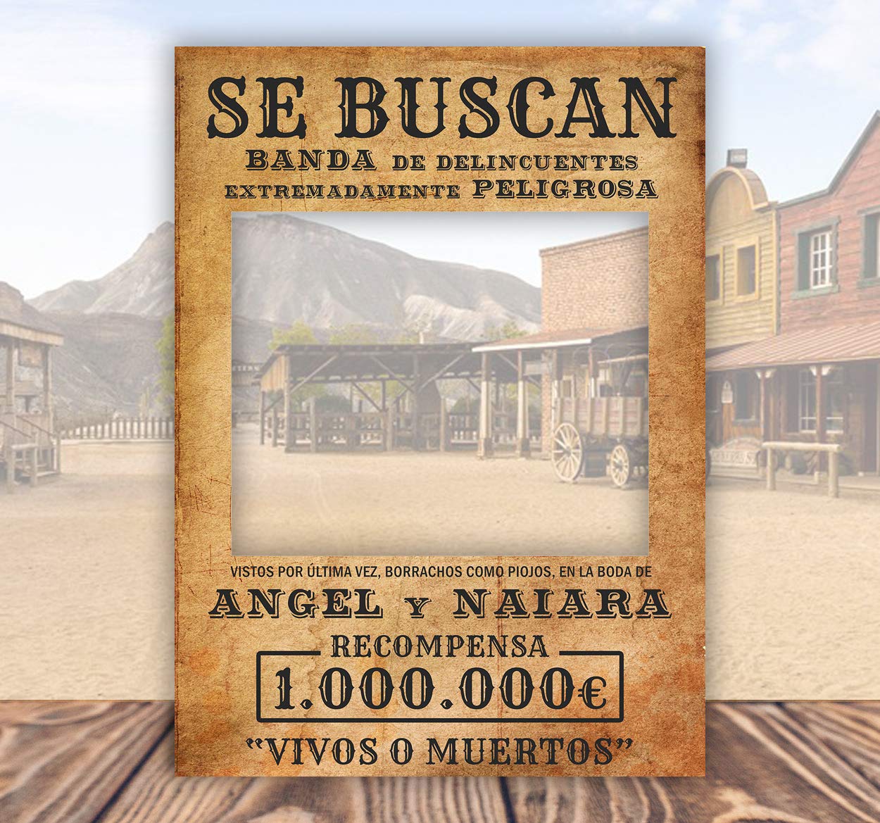 setecientosgramos Photocall Boda Se Buscan | 80x110 | Ventana Se Buscan | Marco Se Buscan | PhotoBooth Se Buscan (Cartón 4mm)