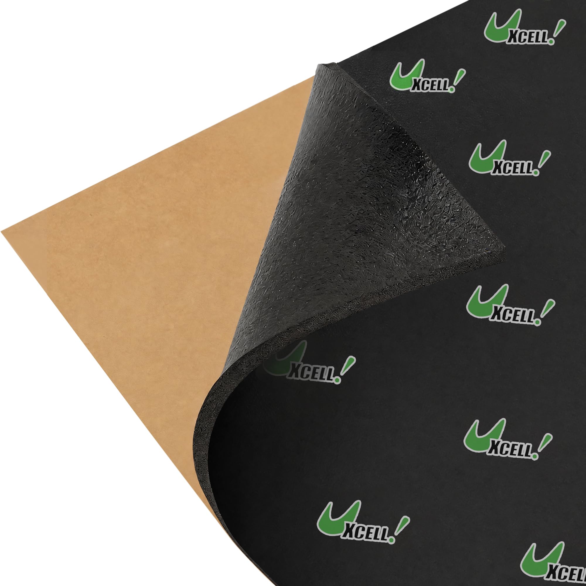 sourcing map Mousse Auto-Adhésive AntiBruit 8mm Noir Pour Voiture Isolation | 60x100cm,Haute Compressibilité, Étanchéité, Réduction Bruit, Pour Toitures, Portes, Roues, Coffre, Tablette