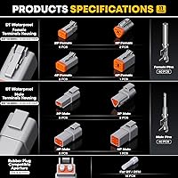 Vista 4 de Kit de herramienta de crimpado de conectores DxCRIMP Deutsch DT Series, conectores eléctricos impermeables para automóviles de 2/3/4/6 pines