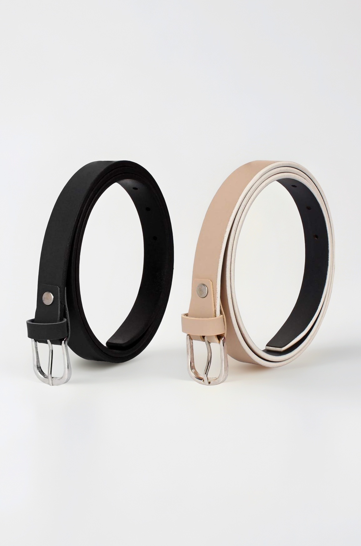 Women's Vegan Leather Belt (Pack of 2)