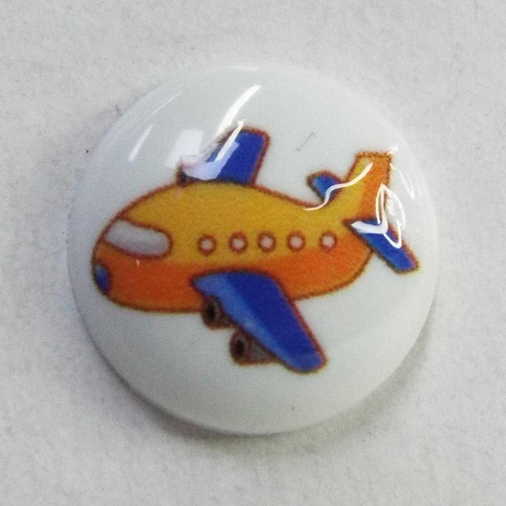 15mm Children Buttons Printed Kid 958D, 7153 Airplane, 8