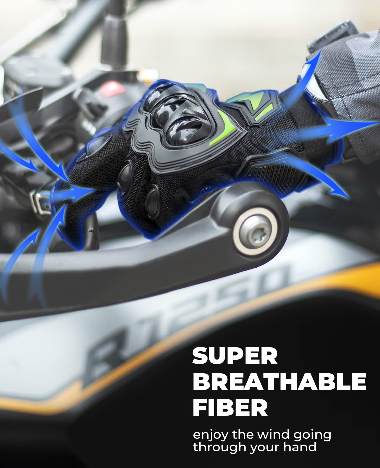 Guanti Da Moto Uomo/Donna Con Protezione Nocche E Touchscreen - Antiscivolo, Traspiranti, Per Trekking E Moto - Foto 2