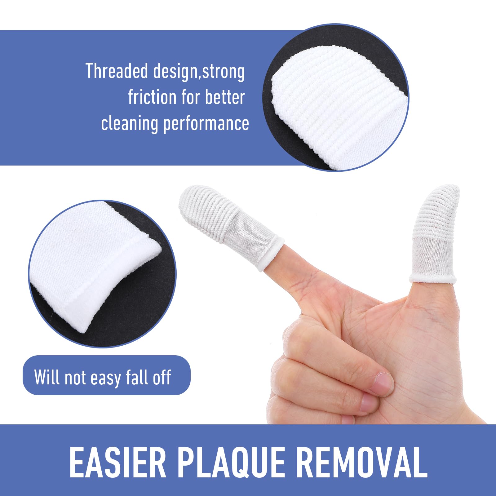 Haustier Zahnpflegeset Hundezahnbürsten Set 60 Stück weiche Fingerzahnbürsten waschbar inklusive Reinigungstüchern für die Zahnpflege von kleinen Hunden Katzen Welpen und Kätzchen zu Hause - 4