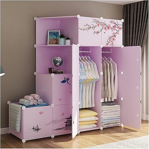 LEYT Wardrobe Portable Wardrobe Closets Combination Armoire Modular Cabinet Large-Capacity Combined Storage Cabinet Easy Assembly and DIY 57.8"X