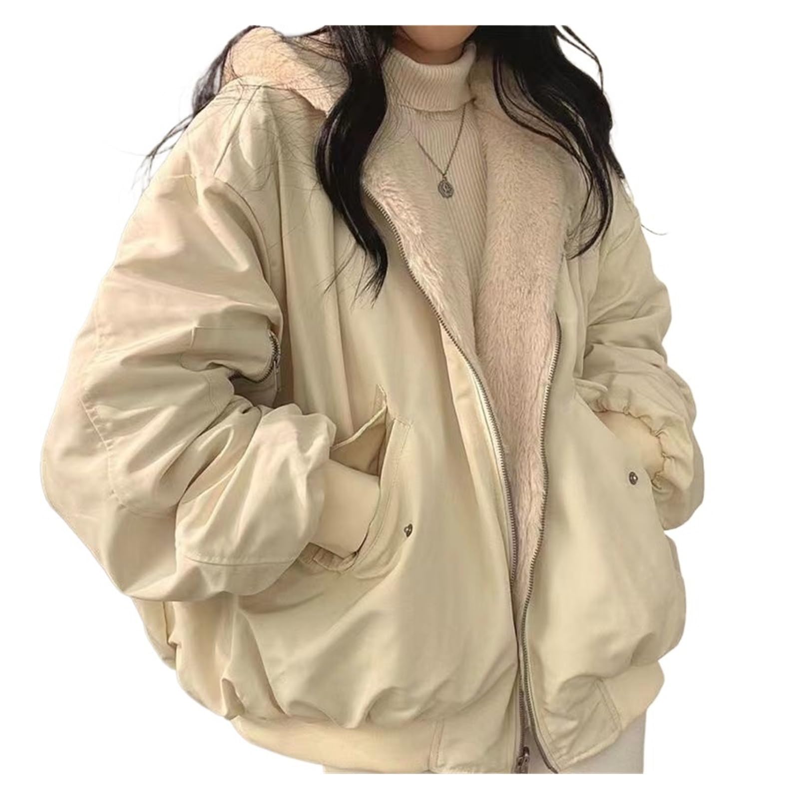 Chaqueta Cuero Mujer Winter Coat Women Fleece Lined Thick Hooded Puffer Jacket Fall Para salir