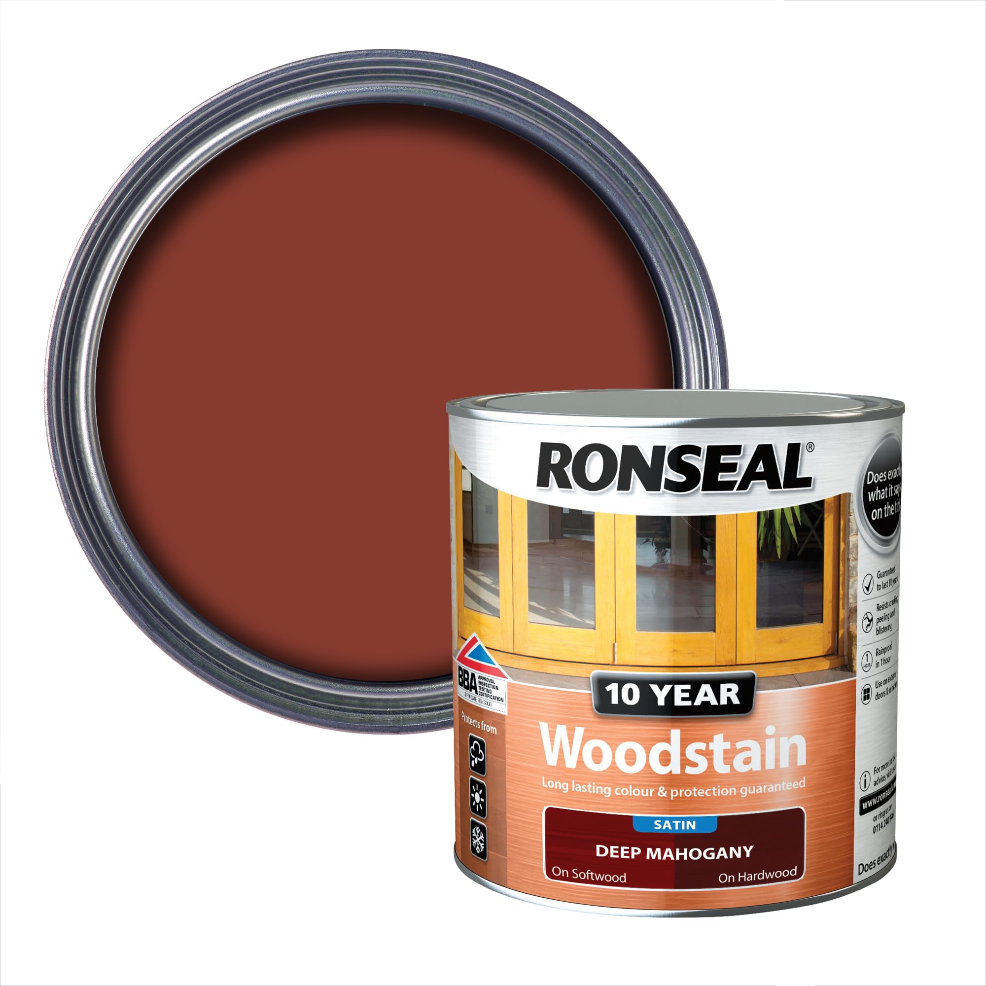 Ronseal Deep Mahogany 10 Year Woodstain 750Ml