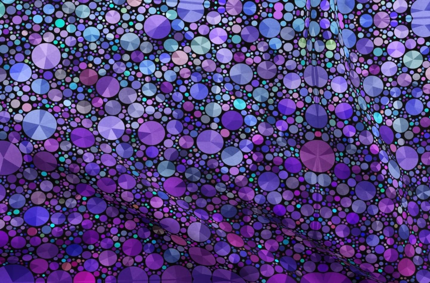 Spoonflower Fabric - Purple Circles Shapes Black Geometric Abstract Love Printed on Organic Cotton Sateen Fabric by The Yard - Sewing Quilting Apparel Home Decor