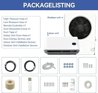 12V Truck Air Conditioner Split Electric AC Unit Fits RV Trailer Tractor Parking Air Conditioner Fast Cooling Low Noise 10000BTU