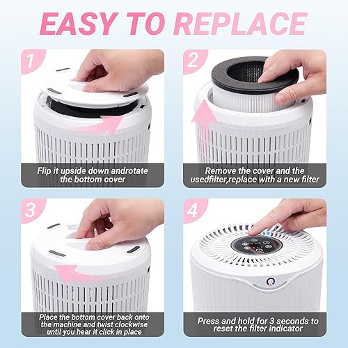 Miniatura 8 de Paquete de 2 filtros de repuesto D09 compatibles con Tailulu D09 purificador de aire para el hogar, habitación grande de hasta 1345 pies cuadrados,