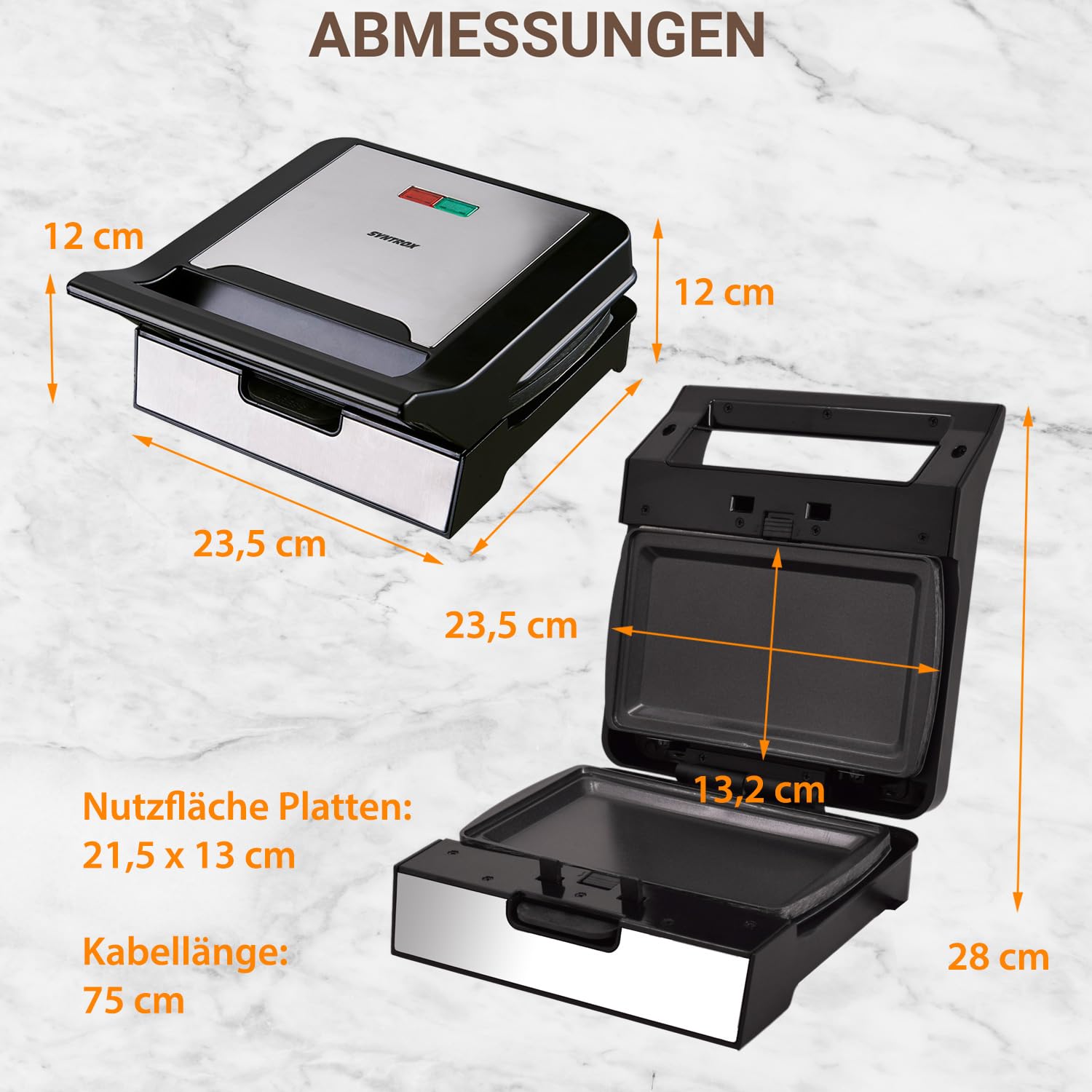 Syntrox Teppanyaki Grill Edelstahl Antihaftbeschichtet Multifunktionsgerät mit Wechselplatten