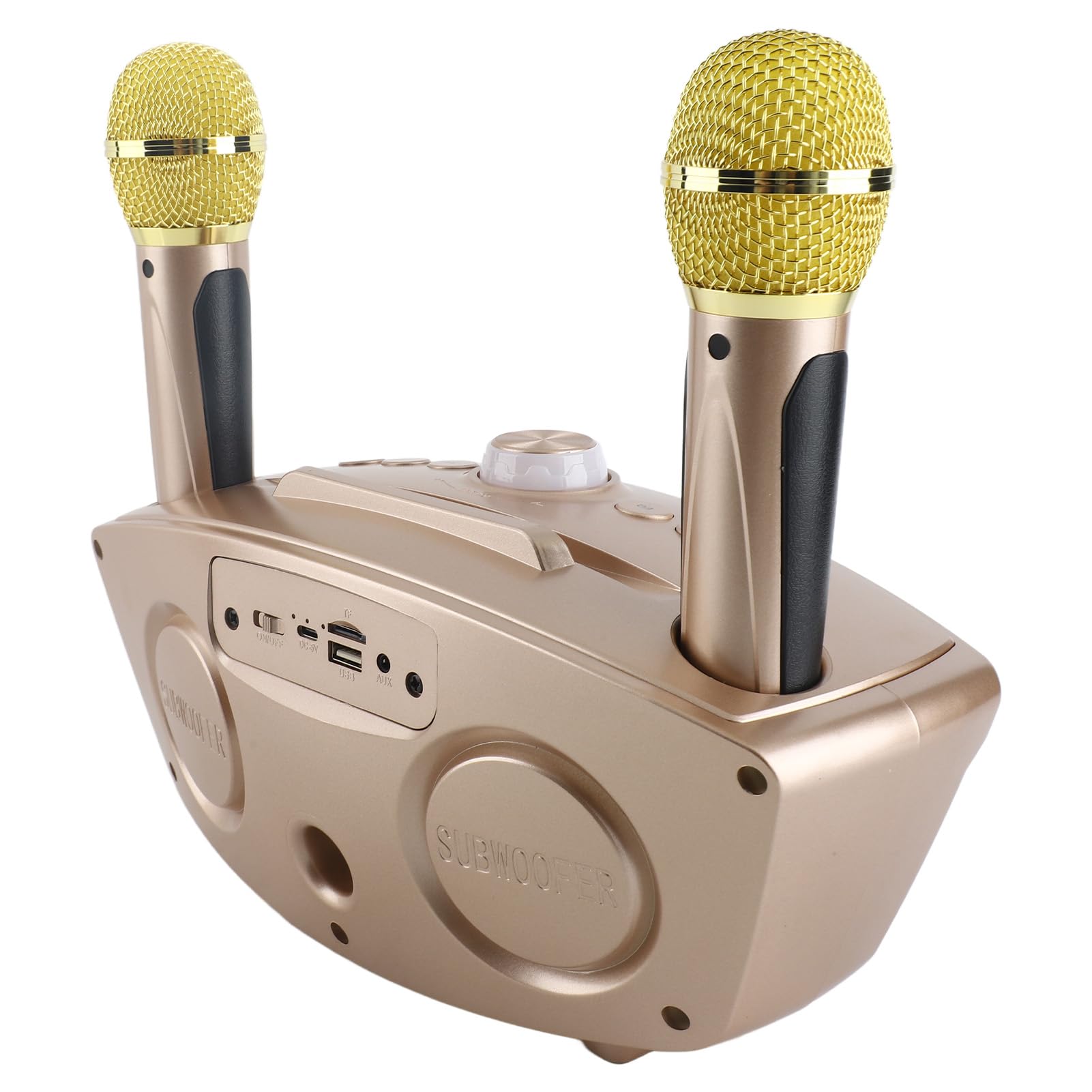 aqxreight Altoparlante Bluetooth con Microfono per Karaoke Domestico – Macchina KTV Portatile con 2 Microfoni, Batteria da 1800 MAh, Supporto AUX/USB/TF, Portata 10 M, Ideale per Feste in Famiglia