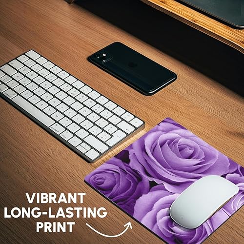 Miniatura 6 de 3dRose LLC - Alfombrilla de mouse de 8 x 8 x 0.25 pulgadas, ramo de poses moradas lilas suaves (mp_27564_1)