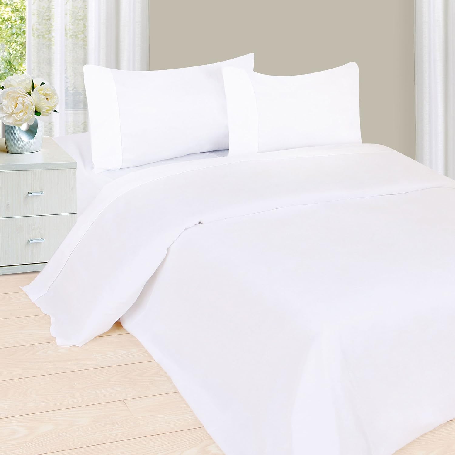 Bedford Home White 1200 Series Sheet Twin X-Large Extra Long 66A-05670