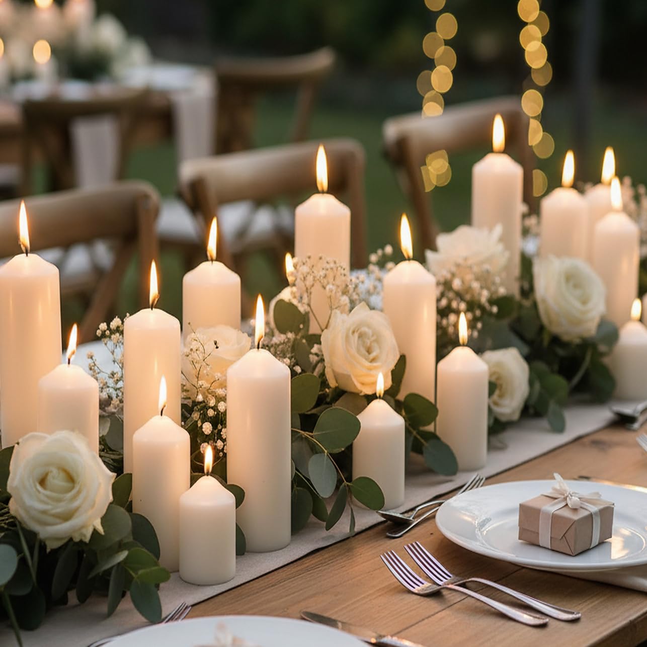 Photo 1 of **SOME CANDLES MELTEDVeiuwa 72-Pack White Pillar Candles