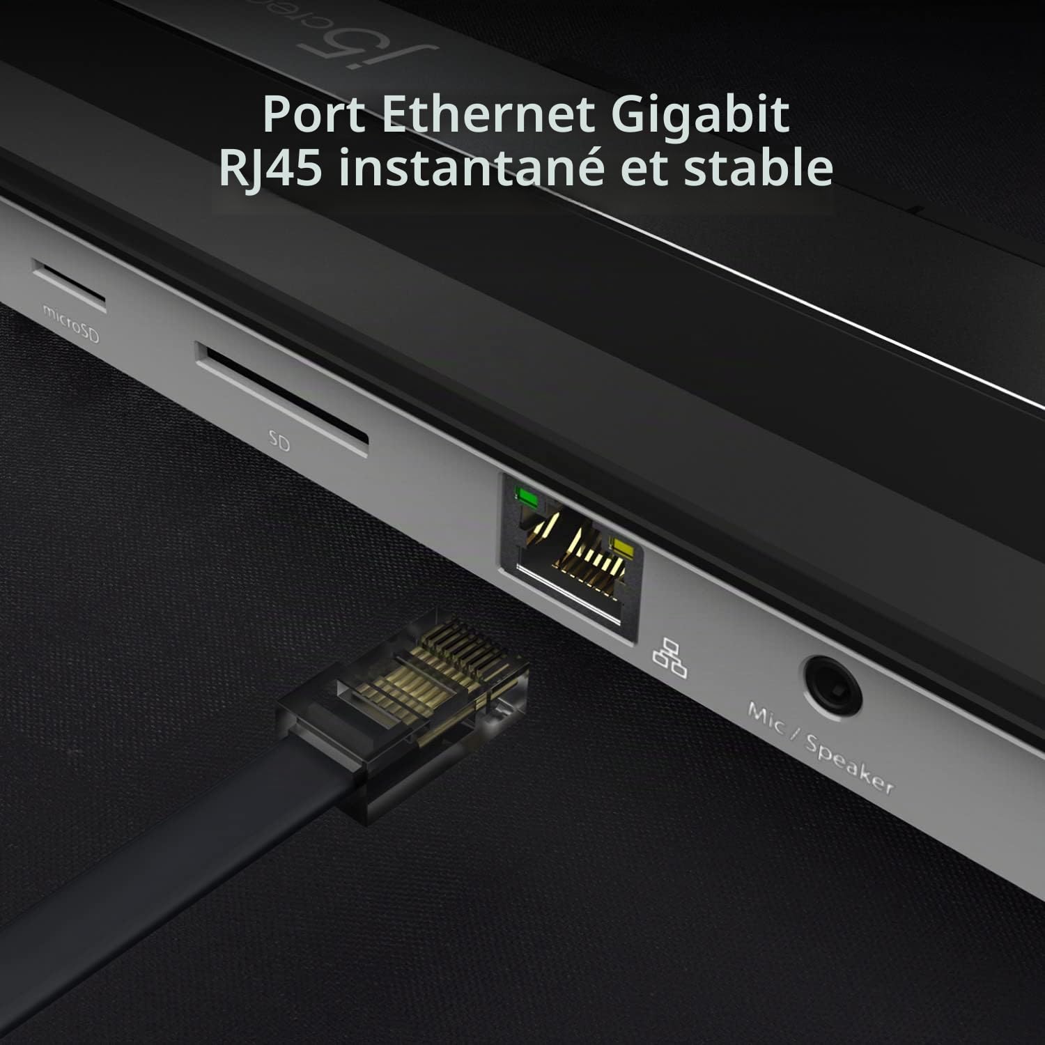j5create Station d'accueil USB-C 4K HDMI (9-en-1) | 4K HDMI, 3 USB-A 5Gbps, lecteur cartes, PD 100W, Gigabit Ethernet, audio combo, MacBook, PC Windows USB-C (JCD533)