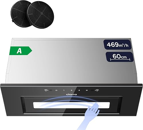 Hotte aspirante encastrable 60 cm noire contrôle gestuel CIARRA
