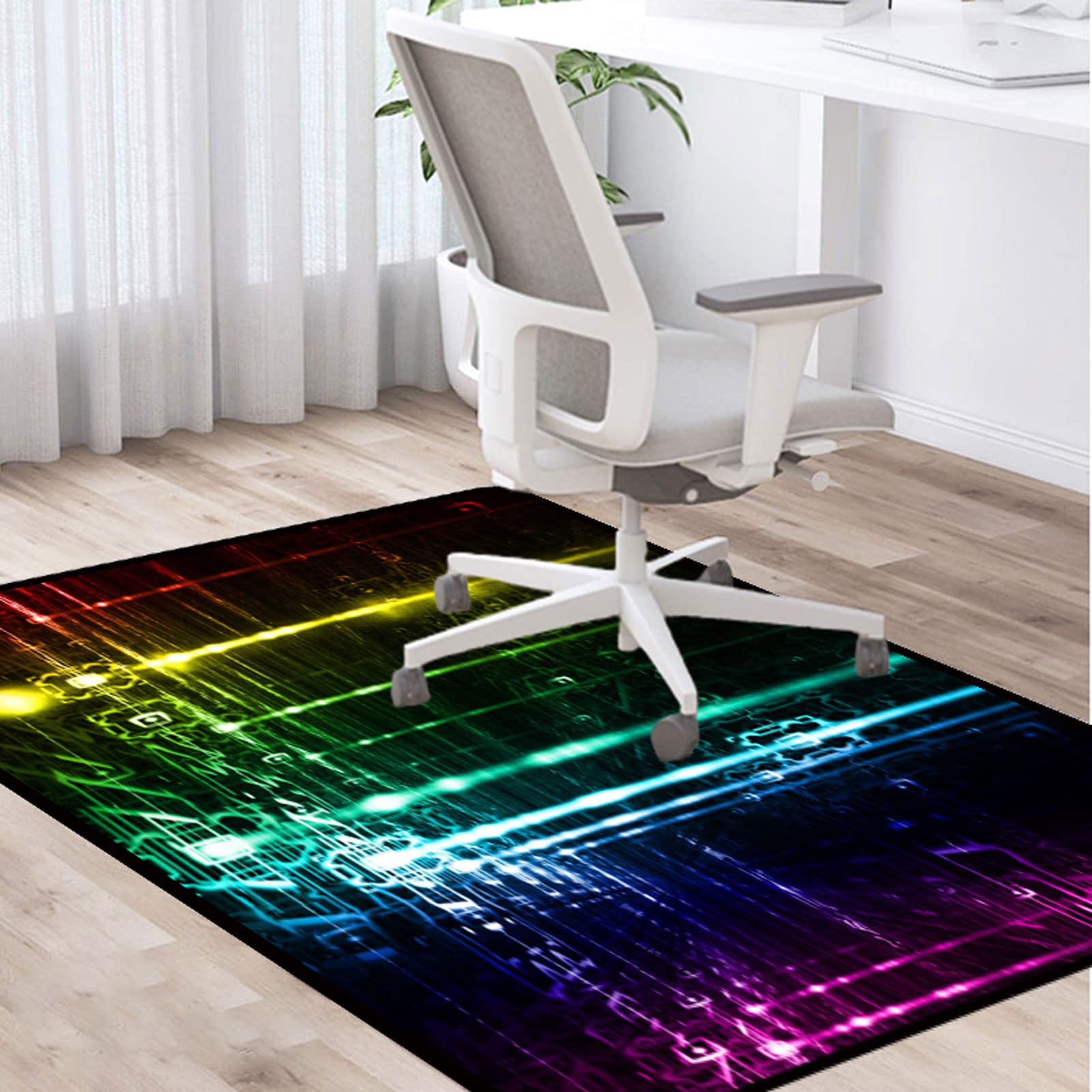 PLMM 90x120cm bureaustoel mat voor hardhouten vloer, gaming