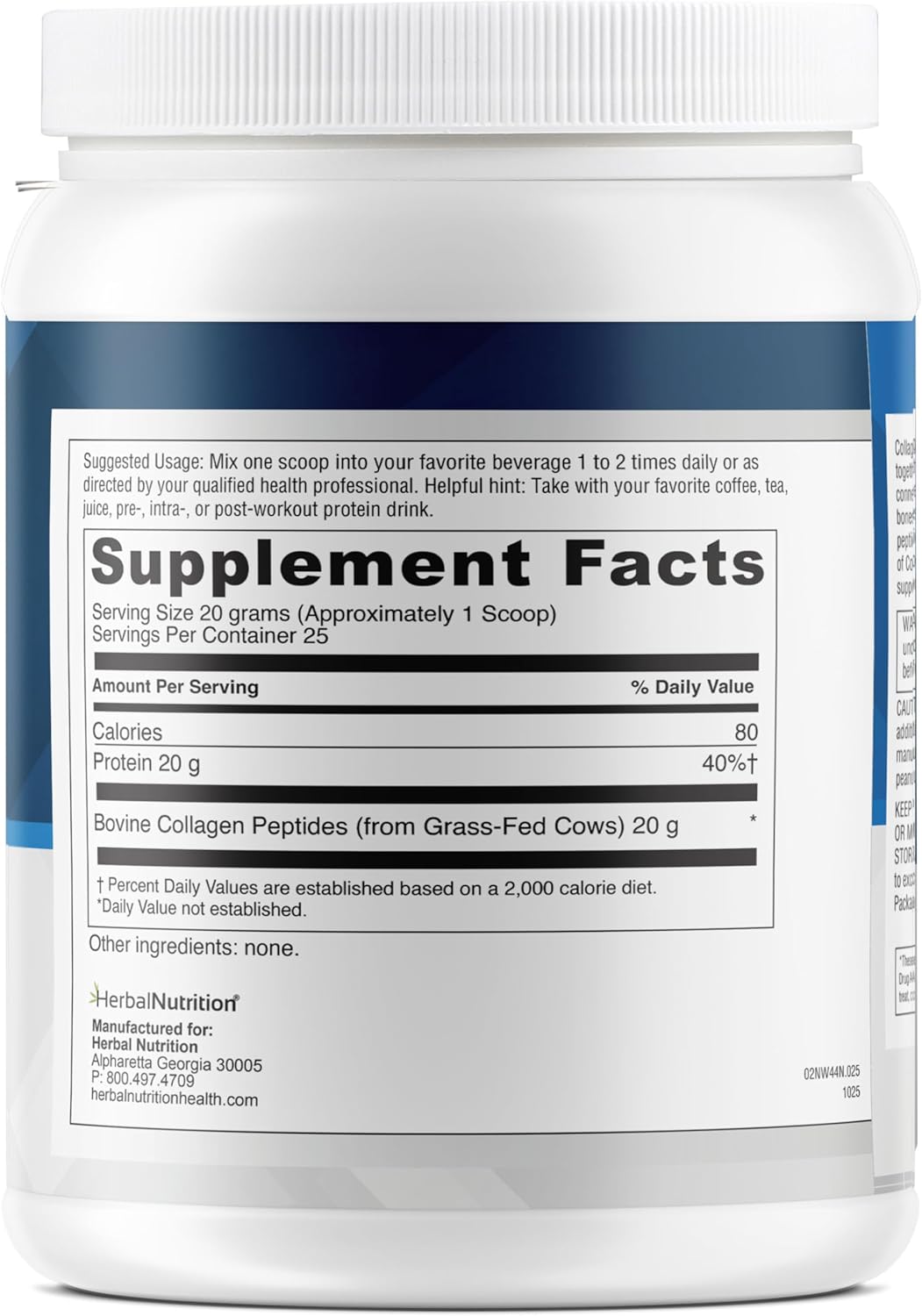 Collagen Peptides Powder Hydrolyzed Proteins are Vital Proteins for Skin Hair Nails and Joint Health, Keto, Paleo Friendly, Non-GMO, Gluten Free, 25, 20mg Servings, 2 Containers