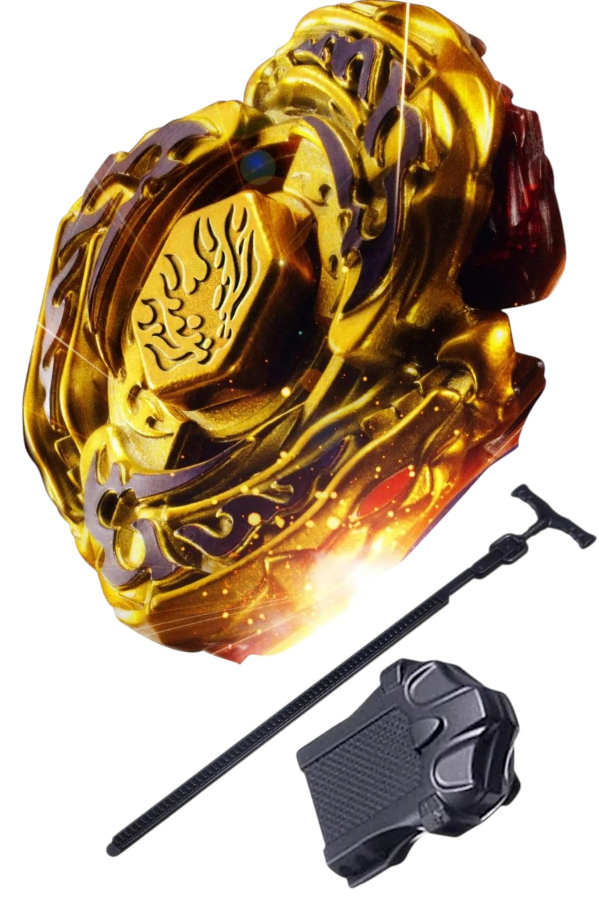 BattleKid Rapidity BB-108 L-Drago Destroy F:S Metal Bey Set Attack Type-with Launcher Gold Color-image-0