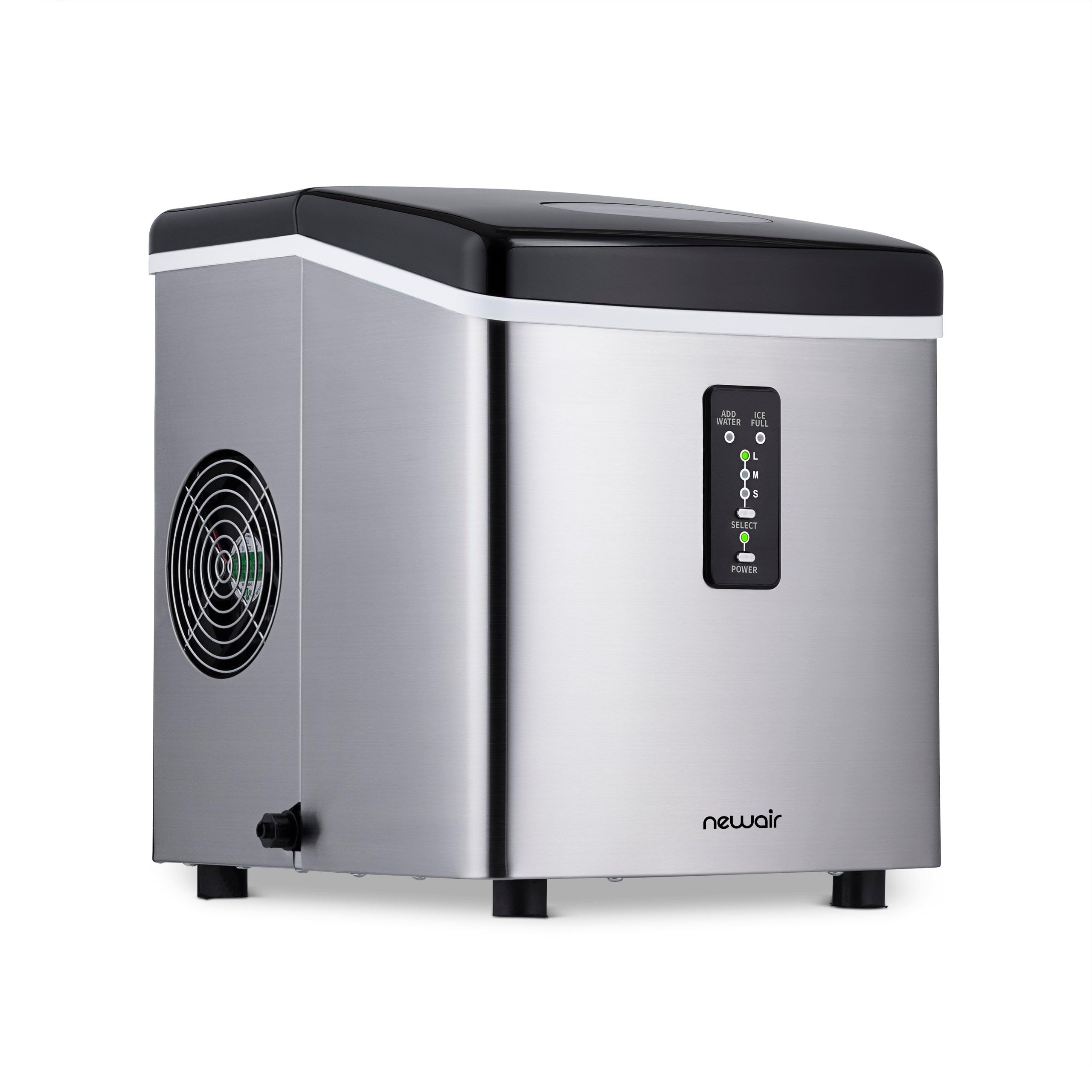NewAir 28 lb. Countertop Ice Maker | Portable Bullet Ice Machine | Fresh Ice in 10 Minutes, 3 Ice Sizes | Compact Stainless Steel with Scoop & Basket | Fridge.com