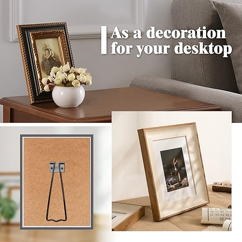 Miniatura 5 de 10 piezas de caballete trasero, marco de fotos de hierro de 4.39 pulgadas con tornillos y destornillador (negro)