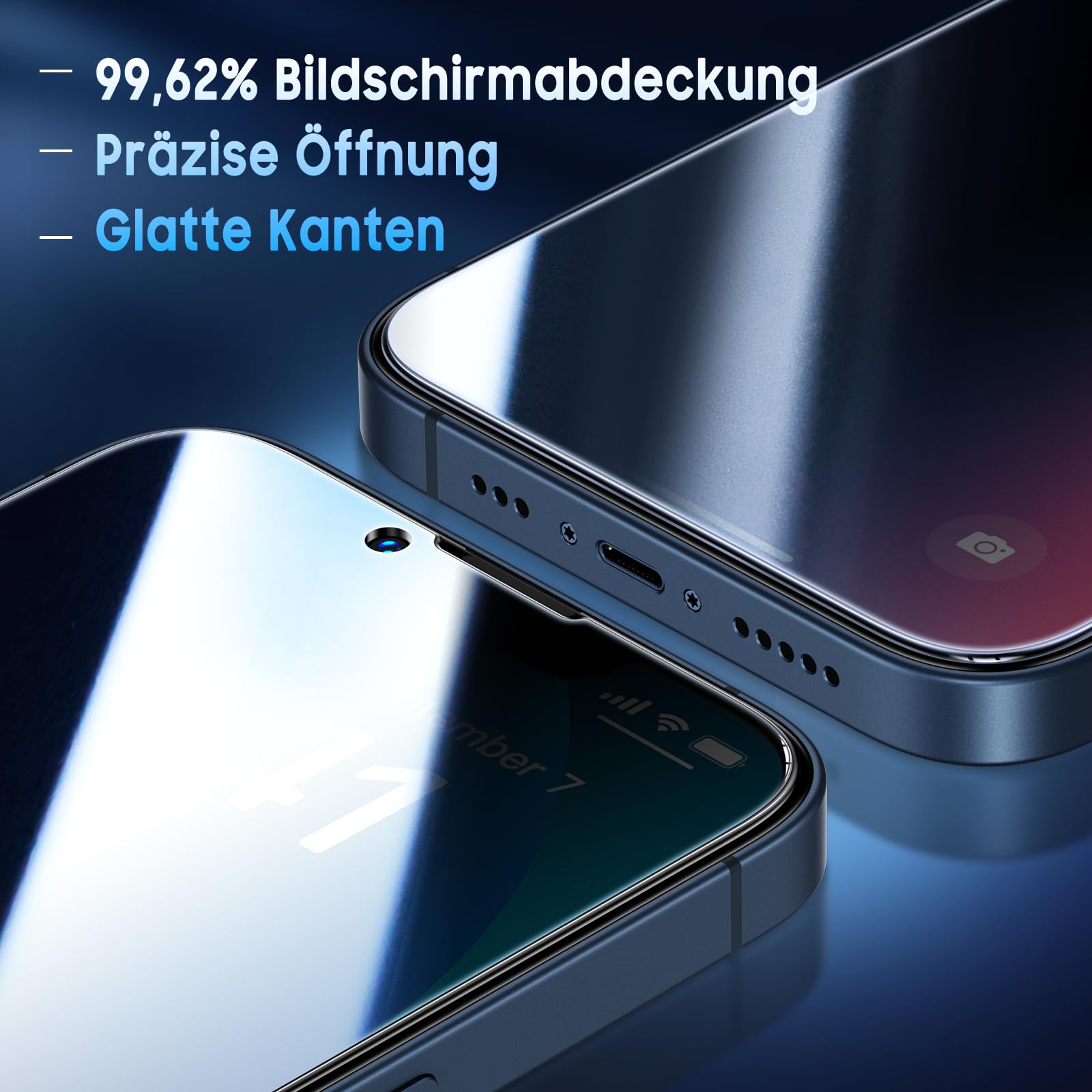 Uyiton für iPhone 13/13 Pro/16e für Panzerglas Sichtschutz - 2 Stück 9H Härte Schutzglas Sichtschutzfolie mit Schablone,30°Privacy Schutz,Vollständige Abdeckung Anti-Spy Panzer Schutz Glas