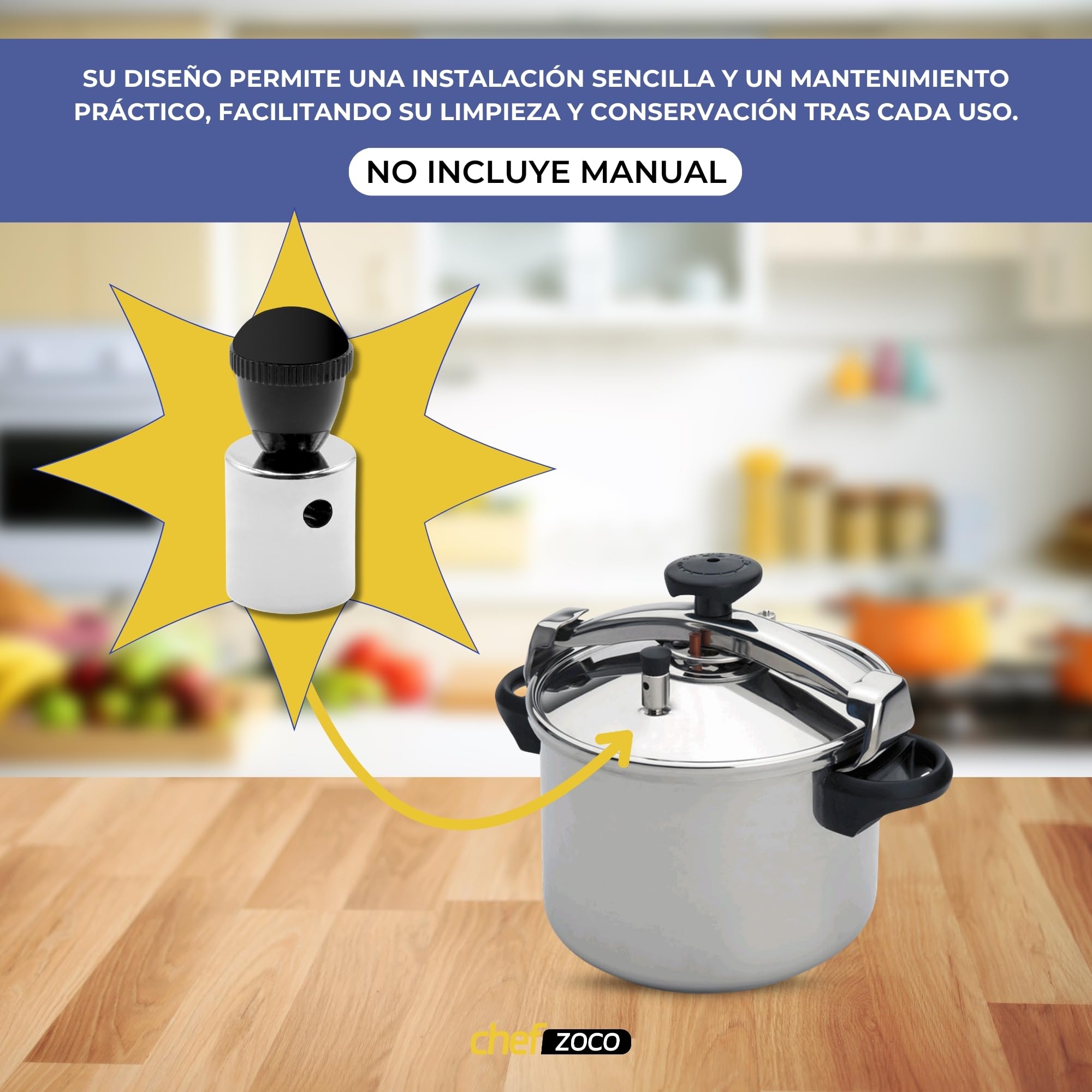 Válvula para Olla Express Magefesa, Válvula de Seguridad para Olla a presión, Válvula de liberación de presión, Pitorro de presión, Compatible con ollas Express Magefesa - imagen 5