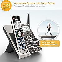 Vista 4 de AT&T BL3107-4 Teléfono doméstico inalámbrico DECT 6.0 de 4 teléfonos con Bluetooth, sistema de contestación, bloqueo de llamadas inteligente, rango