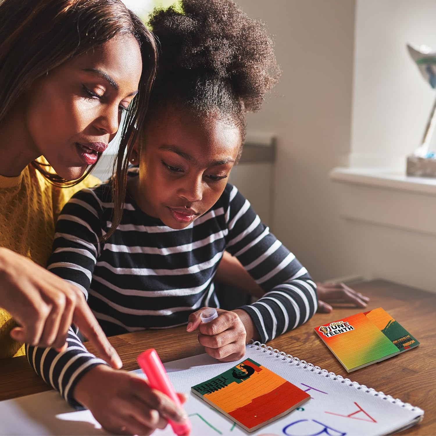 Resurhang 48 Pack Juneteenth Sticky Notes Bulk June 19th Inspirational Gifts for African American Heritage Festival June Nineteenth Freedom Day Party Supplies Work Study School Office