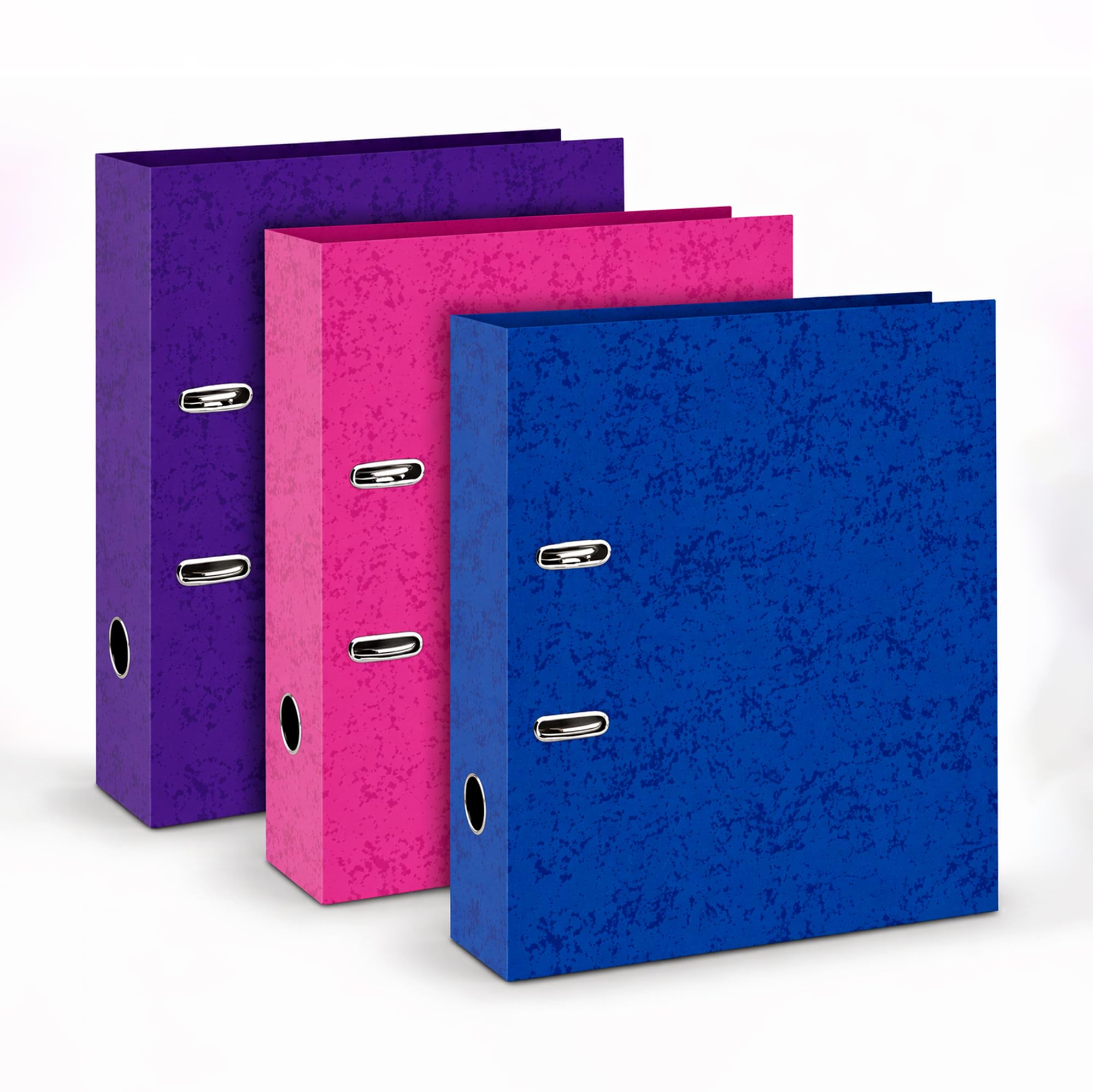 A4 Lever Arch File 2 Ring 75mm Spine, Durable 200 Micron Board, 100% Recycled Pulp Lever Arch Folder for Office, School & Document Storage (Lotus)