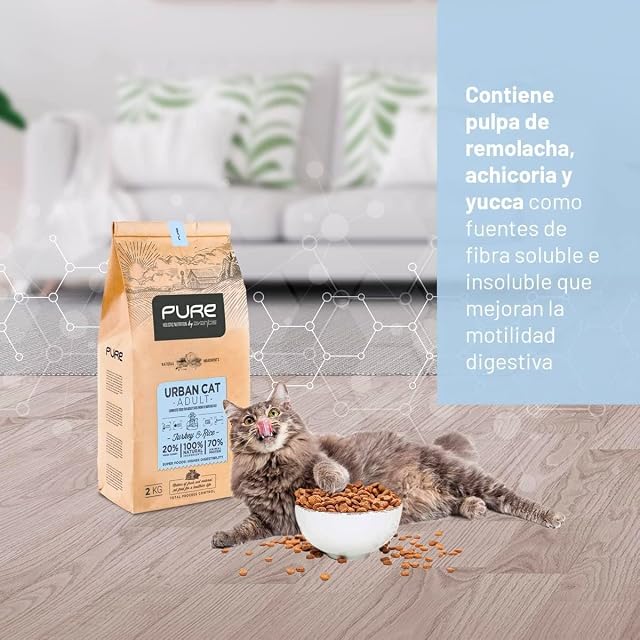 Foto 5 de 6 de Pure Urban Cat Pavo y Arroz 2 kg - Pienso Holístico con Carne Fresca para Gatos Adultos de Interior