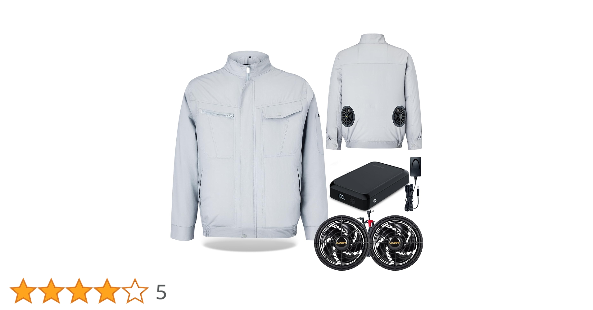 Inspvllu 空調作業服 長袖 ファンバッテリーセット　XLサイズ グレー Amazon.co.jp: [ULUSERN] 2024年 空調作業服 28V超高出力