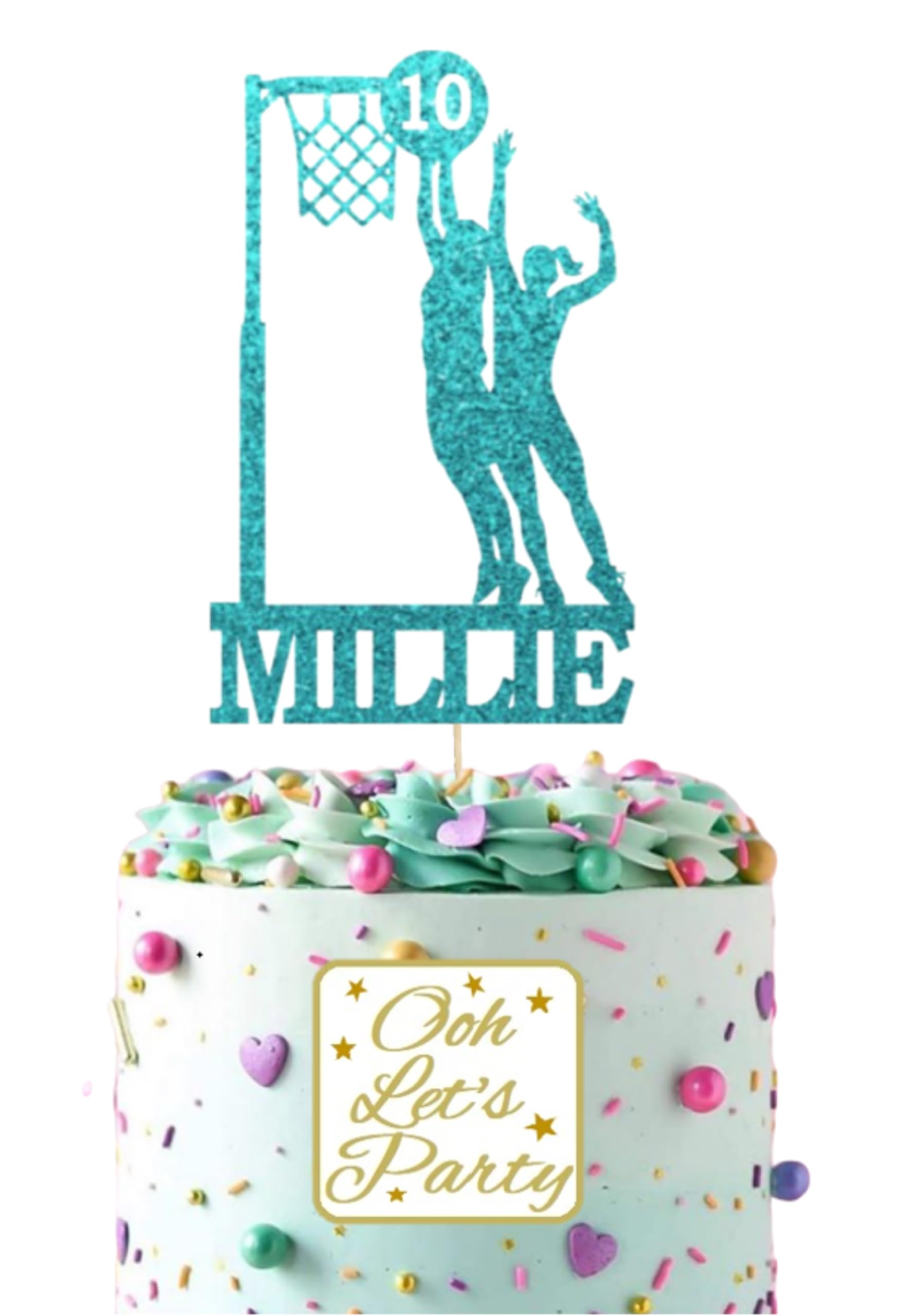 Cake Topper Netball Birthday, Choose Your Name, Age & Colour.