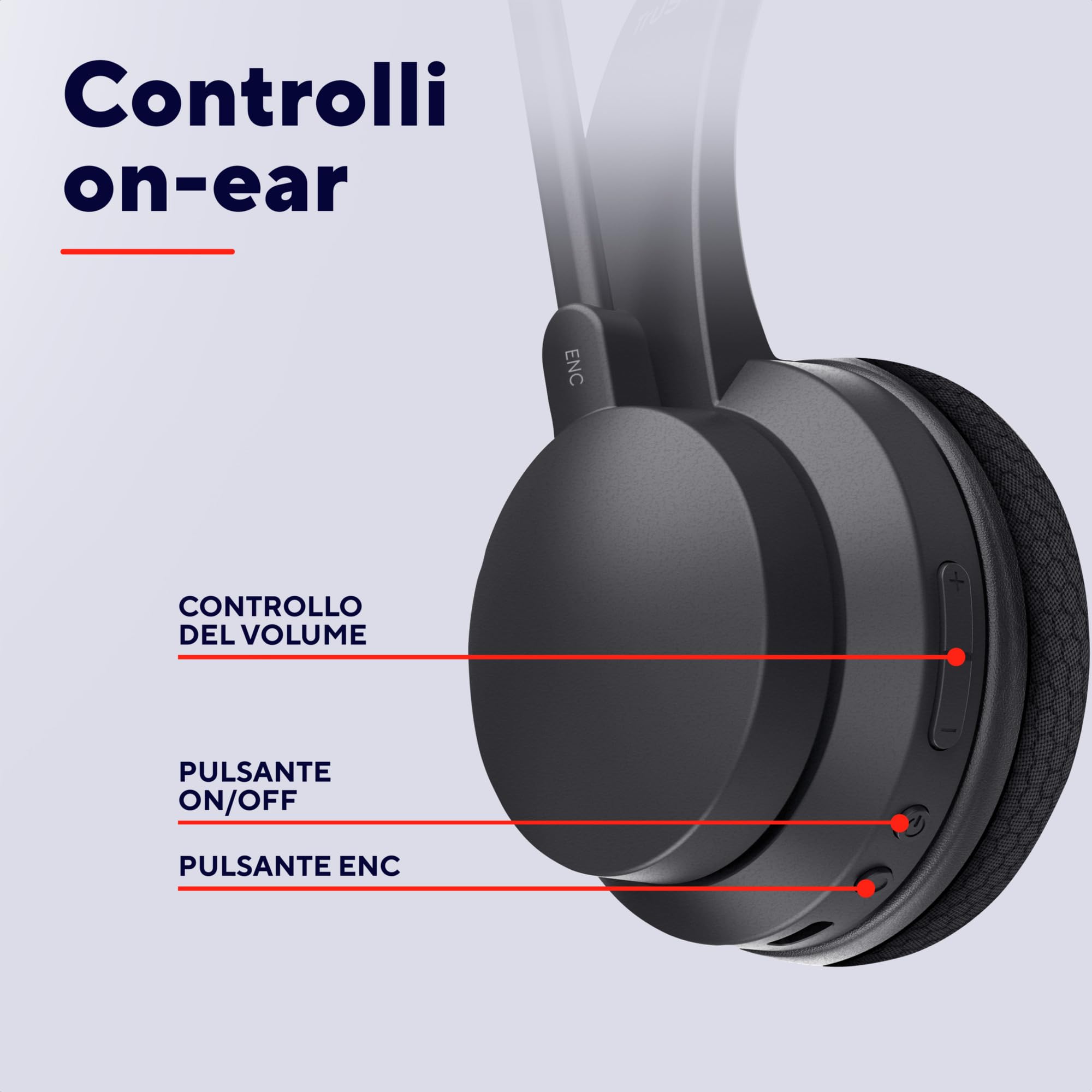 Trust Roha II Cuffie Wireless Bluetooth con Microfono ENC Antirumore, Nero | On Ear, 85% di Plastica Riciclata, Auricolari Ricaricabile per Lavoro Casa e Ufficio Teams Zoom