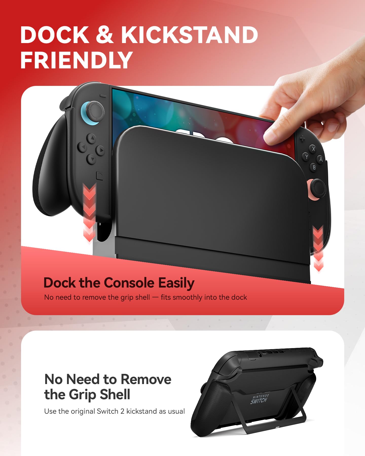 AIMZENIX Ergonomic Silicone Grip for Nintendo Switch 2, Non-Slip